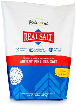 Redmond Real Salt - Fine Sea Salt, Natural Unrefined, 10 Lb Bag