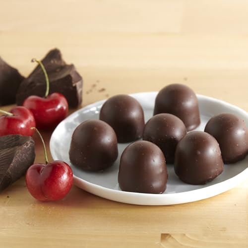 Queen Anne Dark Chocolate Covered Cordial Cherries | 6.6 oz | 10 Piece Gift Box | Whole Maraschino Cherry Creamy Filled Liquid Center | Holiday Party Chocolate Candy