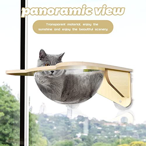Window Sill Cat Perch,Kitty Sill,Cat Window Perch For Large Cats,Cat Window Seat,Cat Shelf For Window Sill,Window Cat Bed,Pet Window Perch Shelf (Space Capsule, Wooden) #TOP1