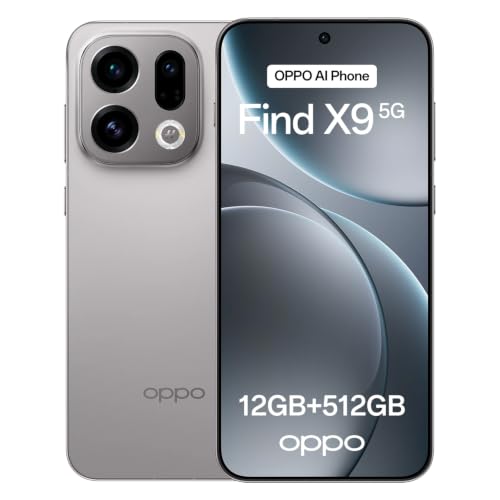 OPPO Find X9 5G 12+512GB, Smartphone sbloccato AI, Display ProXDR 6,59" 120Hz, Fotocamera Hasselblad da 50 MP, 4K Motion, 7025 mAh, IP69, Titanium Grey