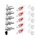 BornFeel Aquarium Luftverteiler 16 in 1 Set 5-Wege Ventil Luftbahn 5 Rückschlagventil 10 Saugnäpfe für 4/6mm Schlauch Luftpumpe 5-Fach Metall Luftabsperrhahn