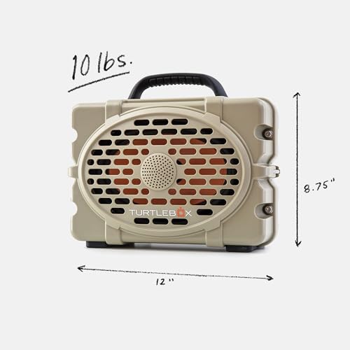 Image of Turtlebox Original Gen 3: Portable Outdoor Bluetooth Speaker - Ultra-Loud (120dB), Waterproof (IP67), Rugged, Impact-Resistant, 3-Day Battery | Party Mode: Unlimited Pairing Stereo, Tan /Blaze Orange