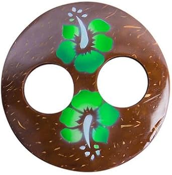 1 World Sarongs Coconut Sarong Tie with Floral Hand Painting Round-Green