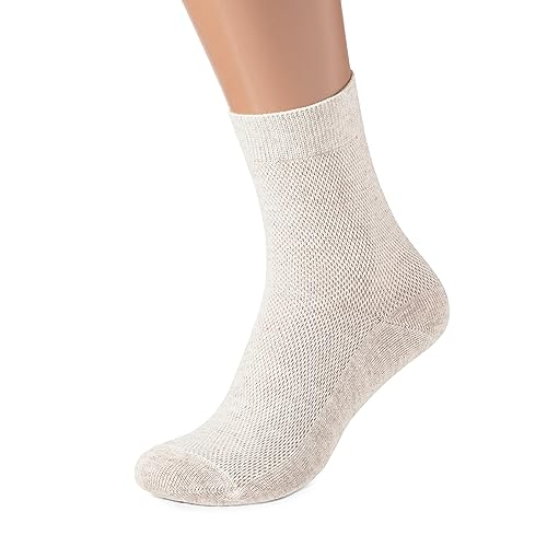 Super Breathing Fine Mesh-Knitted Linen Socks for Men, Pack of 3 (10-12)2