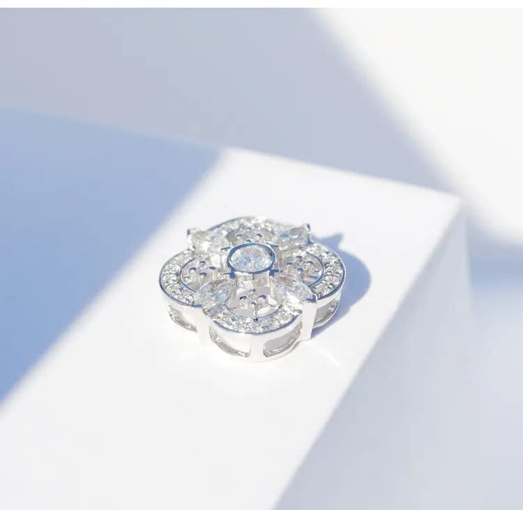 925 Sterlingsilber Vierblättriges Kleeblatt Funken Zirkon Anhänger Halskette für Frauen Schmuck Geschenke
