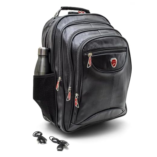 Mochila Grande De Couro Sintético Unissex Anti Furto Para Notebook Reforçada Executiva Saída USB Fone