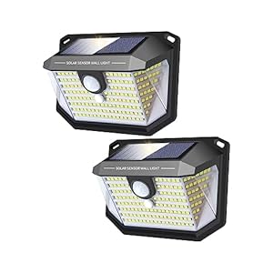 KALAHOL Solar Lights Outdoor 178 LEDs, Upgraded 3 Modes 270°Wide-Angle Solar Security Light Outdoor Motion Sensor, IP65 Waterproof Outside Solar Powered Lighting for Wall Garden Fence (2 Pack)