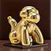 COQIRAUSEN Balloon Monkey Statues Gold Small Figurine Home Decor, Ceramic Cute Sculpture Decorative Ornament Modern Collectible Accent for Living Room, Shelf, Office Desktop, Cabinets, Nightstand