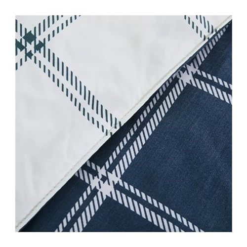 Ensemble de couette marine à carreaux en coton pour lit complet - 3