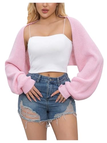 RoseSeek Women's Plus Size Cropped Cardigan Long...