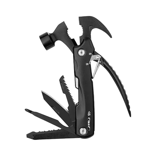 Miretro Gifts for Men Dad Husband, Camping Multitool, All in One Survival Tools with Knife Hammer Saw Screwdrivers Pliers Bottle Opener Durable Sheath