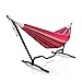 Produktbild Holifine 200 x 150 cm Mehrpersonen Hängematte Hammock mit Hängemattengestell Belastbarkeit bis 150 kg - Rot