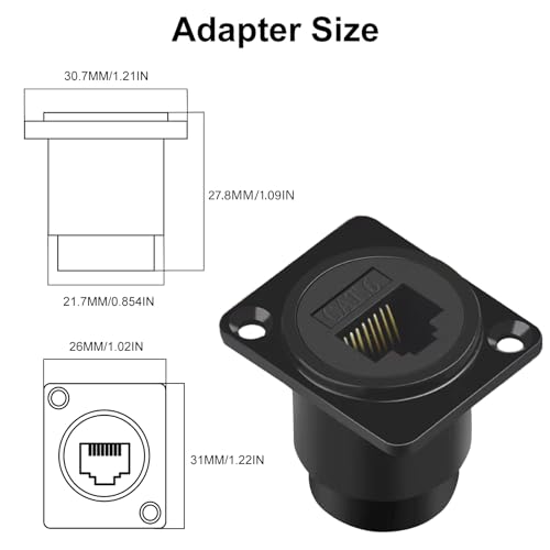 Poyiccot conector RJ45 para panel, pack 2 unidades miniatura 7