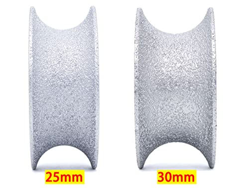 Herramientas de muela abrasiva, Rueda de perfilado broca enrutador diamante punta redondeada completa soldada al vacío for borde piedra y granito(30mm)