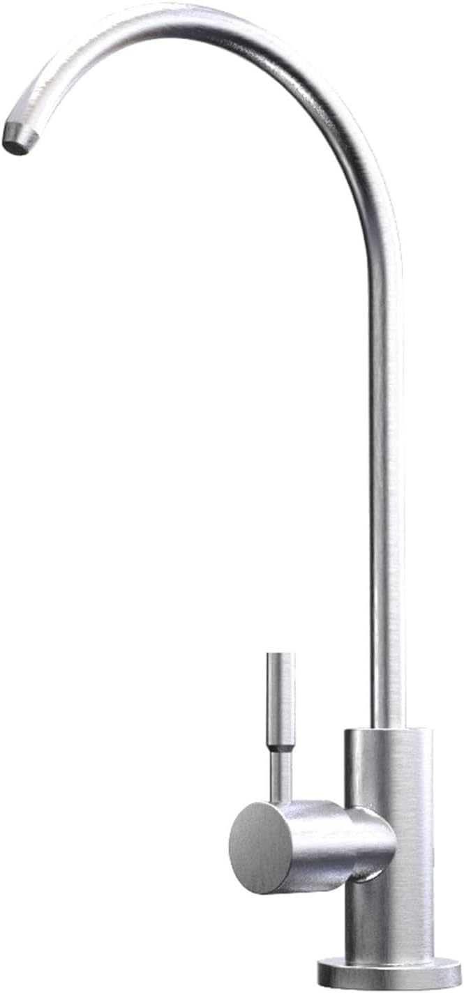 WDSOPK Water Filter Taps Kitchen Sink, Drinking Water Faucet Tap,Stainless Steel 1/4,Black Household (Brushed Color A)