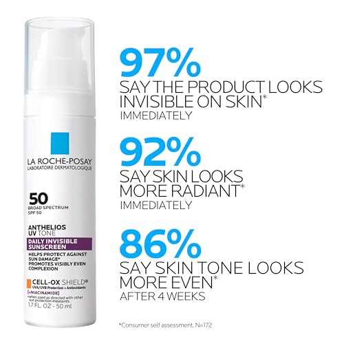 Image of La Roche Posay Anthelios UV Sunscreen SPF 50, Daily Sunscreen for Face in 3 Formulas, UV Tone with Niacinamide, UV Hydra with Hyaluronic Acid, UV Clear with Azelaic Acid, Broad Spectrum Invisible SPF