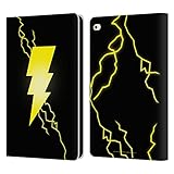 Sistema de cierre magnético Head Case Designs Licenciado Oficialmente Justice League DC Comics Black Adam Classic Logo Shazam Carcasa de Cuero Tipo Libro Compatible con Apple iPad Air 2 (2014)