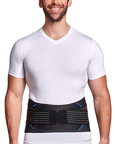 Tommie Copper Pro-Grade Adjustable Support Back Brace, Unisex, Men & Women, Breathable Ultra Flex Stability Straps For Lumbar, Posture & Muscle Support - Black - Large/X-Large #TOP2