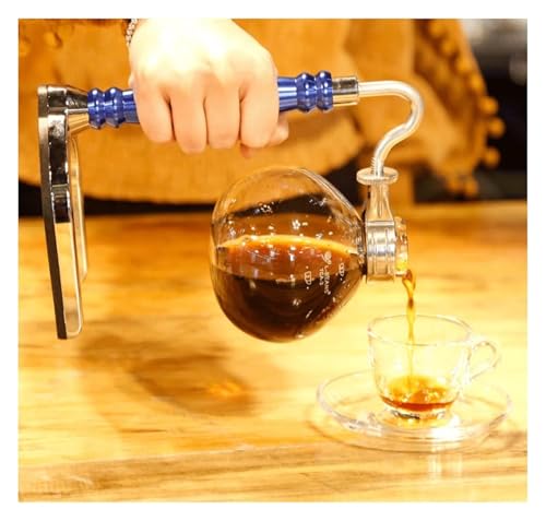 Siphon Kaffeemaschine, Syphon Kaffeemaschine, Retro Vakuum-Siphon-Topf-Perkolatoren aus Glas, 3 Tassen, Tisch-Siphon-Kaffeemaschine aus Glas for Kaffee oder Tee