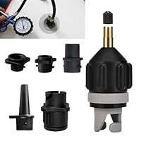 SUP-Pumpenadapter,Sup Adapter für Kompressor Schlauchboot Ventiladapter Sup Ventil für Paddle Sup Board Kajak mit 4 Stück Gasdüse für Schlauchboote Stand Up Paddle Board Aufblasbarer Schwimmring