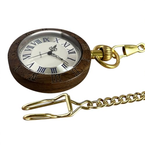 Image of Vintage Quartz Pocket Watches for Men with Chains, Analog Pocket Watch for Women, Gifts for Dad /Grandpa Gifts for Him for Birthday