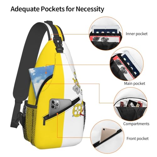 Mochila unisex de alta capacidad con diseño bandera Vaticano miniatura 4