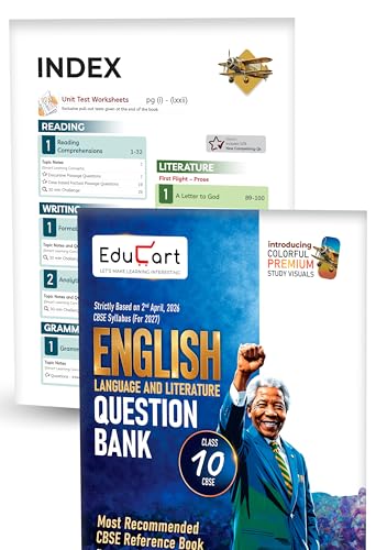 Image of Educart CBSE Class 10 Question Bank 2026-27 (4 Books) - Science, Mathematics, Social Science & English | Introducing Premium Colored Visuals and Pull-out Worksheets for 2027 Boards