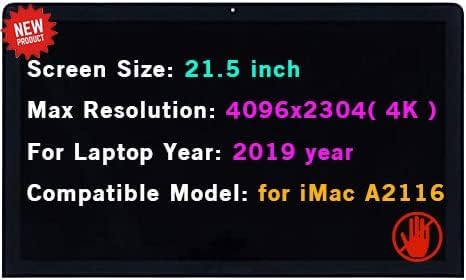 Image of 21.5 inch Screen Replacement LM215UH1-SD B1 for iMac A2116 2019 Year EMC 3195 MRT32 MRT42 4K Retina LCD Screen Panel + Front Glass with Adhesive Kit(not for A1418 2k)