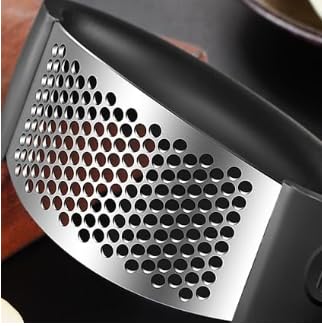 Espremedor Amassador de Alho em Aço Inox e ABS Fácil e Prático Triturador De Alho Manual Cozinha Esm