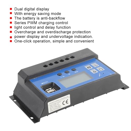 Sunicon controlador de painel solar regulador de carga fotovoltaica inteligente com display digital