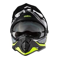 O'NEAL | Motorradhelm | Enduro Motorrad | Ventilationsöffnungen für maximalen Luftstrom & Kühlung, integrierte Sonnenblende | Sierra Helmet R V.24 | Erwachsene | Schwarz Neon Gelb Grau | Größe S – Ansicht 2