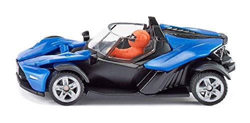 siku 1436, KTM X-Bow GT, Metall/Kunststoff, Blau/Schwarz, Bereifung aus Gummi, Spielzeugfahrzeug für Kinder