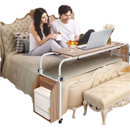 Tavolo sopra Il Letto, Carrello sopra Il Letto Scrivania portaoggetti Regolabile in Altezza Ampia scrivania da Studio Scrivania Mobile per Computer con 6 Livelli di inclinazione e Slot per schede,