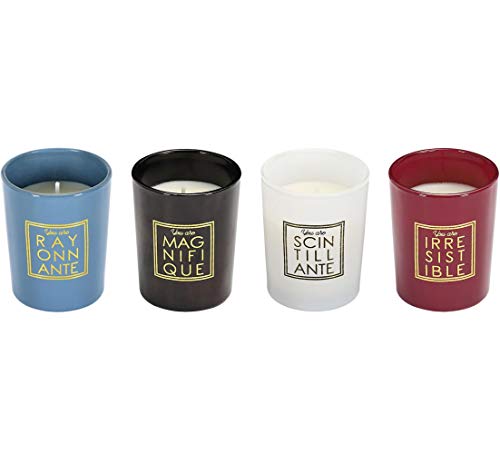Home Deco Factory BO5444 Bougies Parfumées You Are Irrésistible Coffret de 4 Assorties Fleur de...