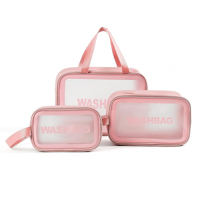 ambdded Washbag Set of 3 – Travel Organizer Pouches, Makeup Pouch Bag, Vanity Bag, Makeup Bag for Women, Makeup Organizer, Make Up Pouch for Women (Baby Pink)-picture-13