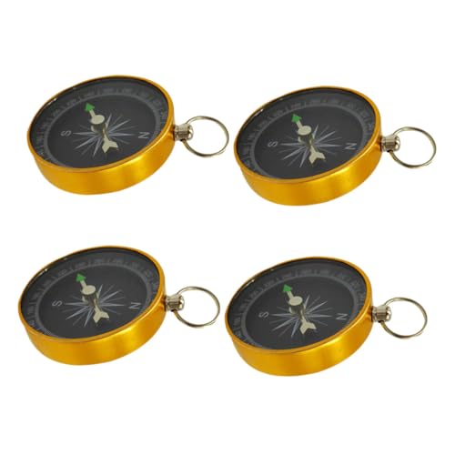 Brújula pequeña de aleación de aluminio con llavero pack x4 miniatura 1
