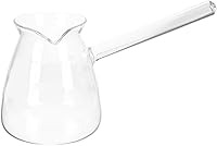 Vista 1 de Cafetera turca Tetera de vidrio 15.2 fl oz de café árabe griego armenio para hacer estufa, tetera de mantequilla de chocolate caliente con asa