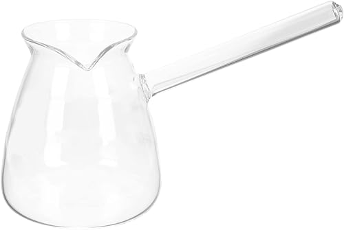 Tetera turca de vidrio para cafetera 15.2 fl oz de café árabe griego armenio - Cafetera para estufa, chocolate caliente o mantequilla, servidor de