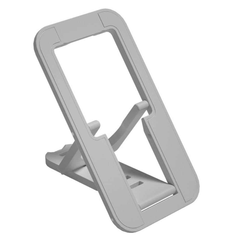 Ultra-thin phone holder, invisible back sticker, creative support frame, adjustable mini paste, folding ring buckle (grey).