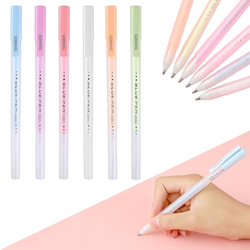 Omeblos Glue Pen 6 Color Colours Quick Dry Precision Liquid Adhesive Pen Set Fine Tip Spot Glue Stick for School Office Papercrafts Scrapbook Glitter Card Making Handmade Crafting Stationery DIY