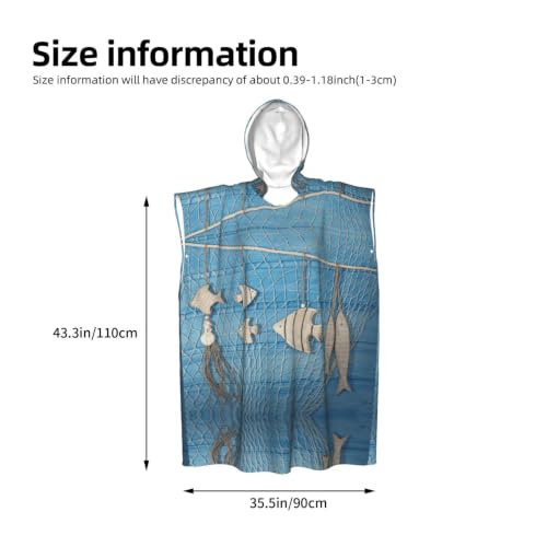 Poncho à capuche piscine séchage rapide en éponge légère mixte - 5
