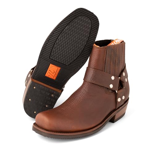 Image of 7L SIETE LEGUAS - Men's Leather Biker Ankle Boot for Men Style 3600