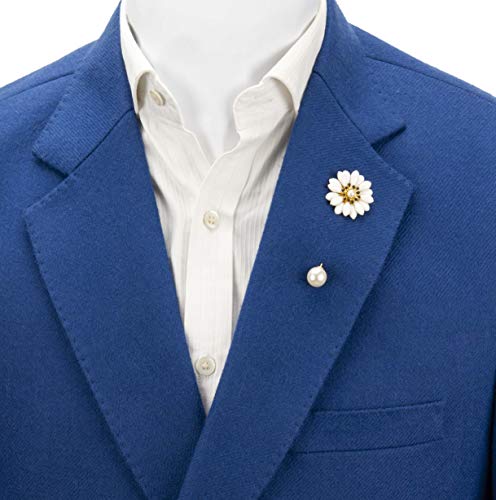 Elegant Flower with Pearl Detailing Lapel Pin
