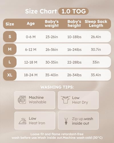 Image of Yoofoss Rayon Made from Bamboo Baby Sleep Sack 0-6 Months 1.0 Tog Baby Wearable Blanket, Super Soft Infant Toddler Sleeping Sack 2-Way Zipper