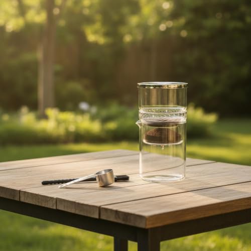 Image of Cold Brew Coffee Maker Wide Opening Mouth Cold Brew Coffee Maker with Strainer Easy to Clean Glass Pitcher with Lid for Home Baristas, Office, Apartment