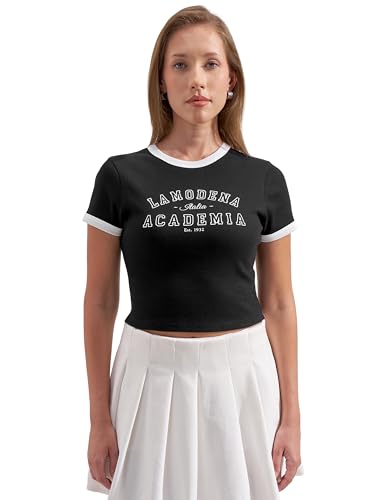 Image of Tokyo Talkies Women Pure Cotton Tops for Woman|Regular Fit Slim fit Crop Tops for Women Western|Top Tshirt for Women Stylish Western|Suitable for Casual and Workwear
