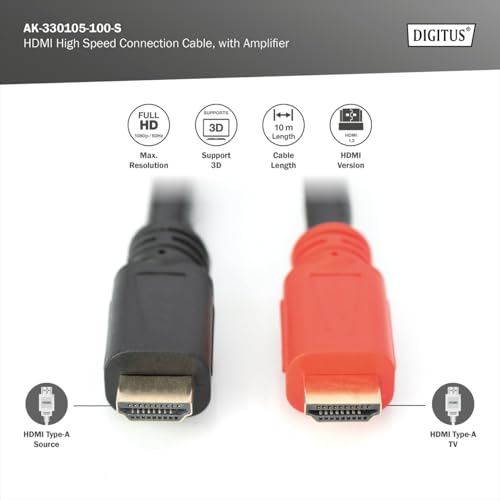 Digitus Cavo Hdmi 19 Poli Con Amplificatore Attivo - Lunghezza Mt. 10 - 2