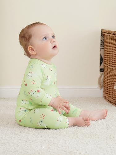 Haloumoning Newborn Baby Girl Cute Outfits Printed Sweatsuit Long Sleeve Crewneck Clothes Set