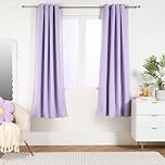 OHS Blackout Curtains for Bedroom, Super Soft Thermal Insulated Luxurious Lilac Purple Eyelet Blackout Curtains for Living Room Energy Saving Window Treatment 2 Panels, 46" x 72"