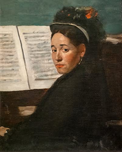 Tableau toile Mademoiselle Dihau au piano par Degas 60x90cm pour la décoration murale de salon